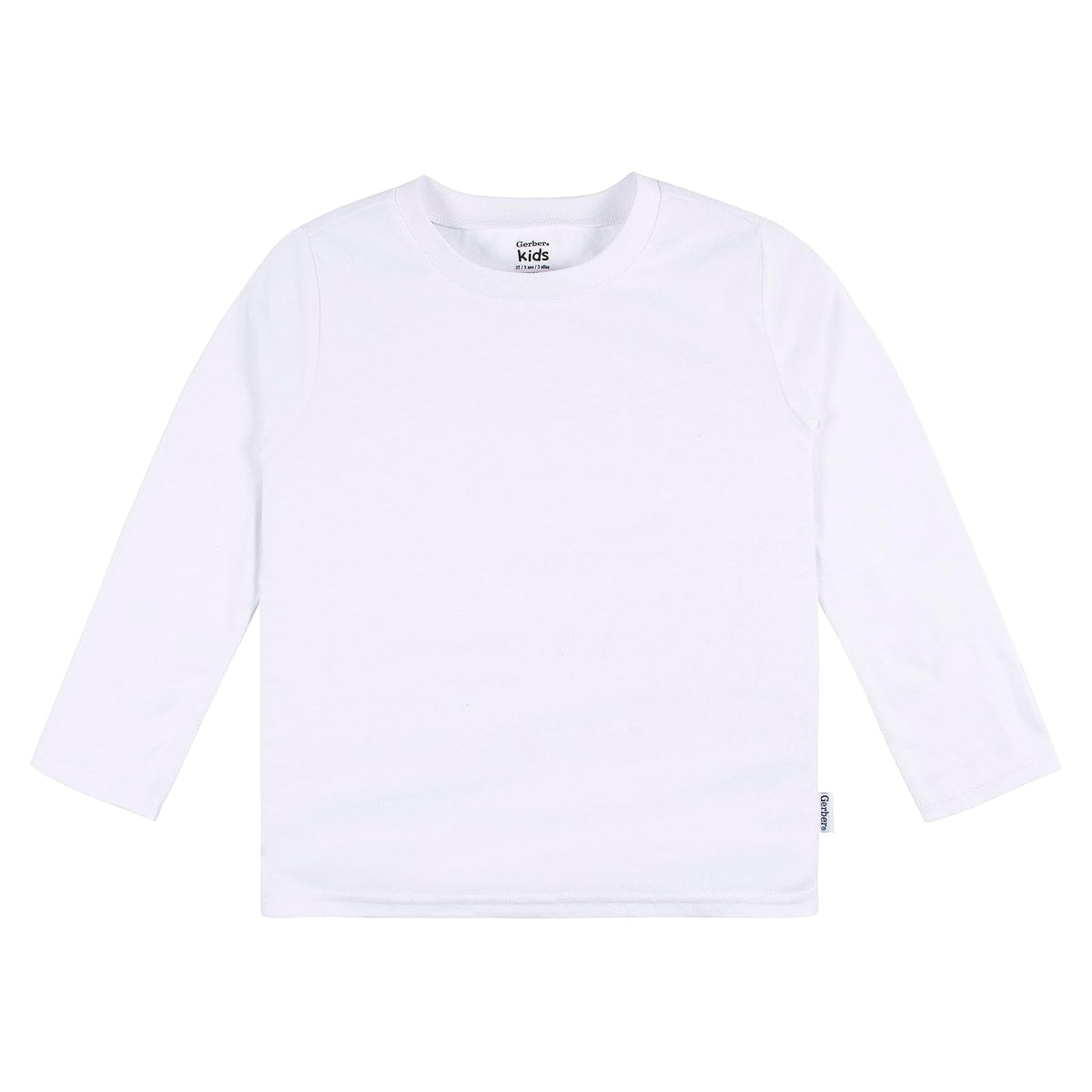 Gerber Paquete de 5 Camisetas de Manga Larga sólidas para niños pequeños, 160 g/m² Camisetas de Manga Larga para bebés y niños pequeños para Unisex bebé