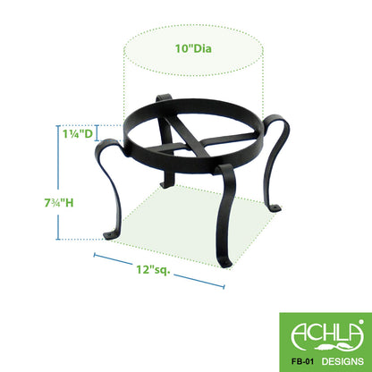 Achla Designs - Soporte para macetas de patio, 8 pulgadas de alto, color negro