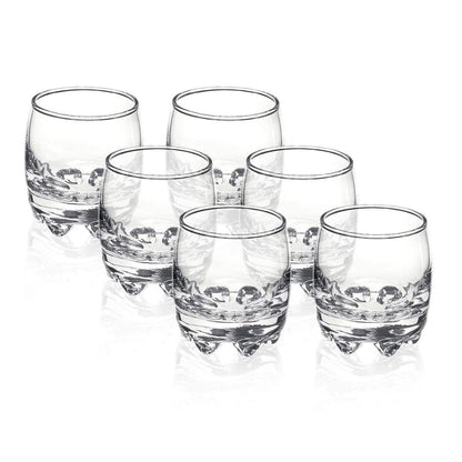 Trilogy | Pack de 6 Vasos Old Fashioned de Vidrio Italiano, Para Agua y Cocteles, Colección Galattico, Base Antideslizante, Transparente, de 300 mililitros