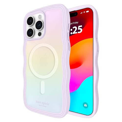 Kate Spade New York - Funda para Apple iPhone 15 Pro MAX, Compatible con Funda MagSafe - Ondulada Iridiscente