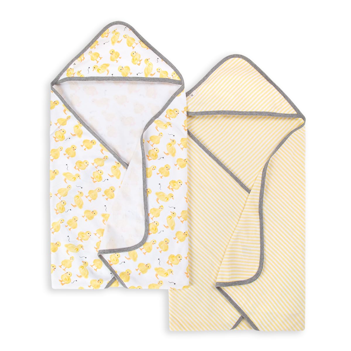 Burt's Bees Baby - Toallas con Capucha, Rizo de Punto Absorbente, súper Suave, de una Sola Capa, 100% algodón orgánico (Patos pequeños, Paquete de 2), 2 Unidades (Paquete de 1)