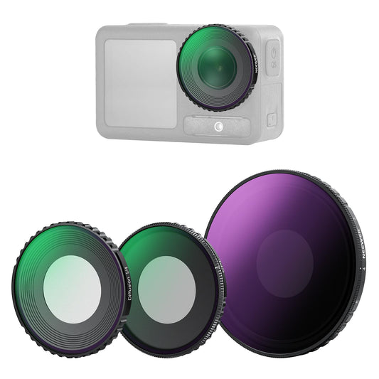 NEEWER Kit de Filtro ND Compatible con dji Osmo Action 5 Pro/4, Variable ND8-32 (3-5 Paradas) + CPL + Filtro de Niebla Negra 1/4 para Filtro de Efecto Cinematográfico de Niebla,FL-52