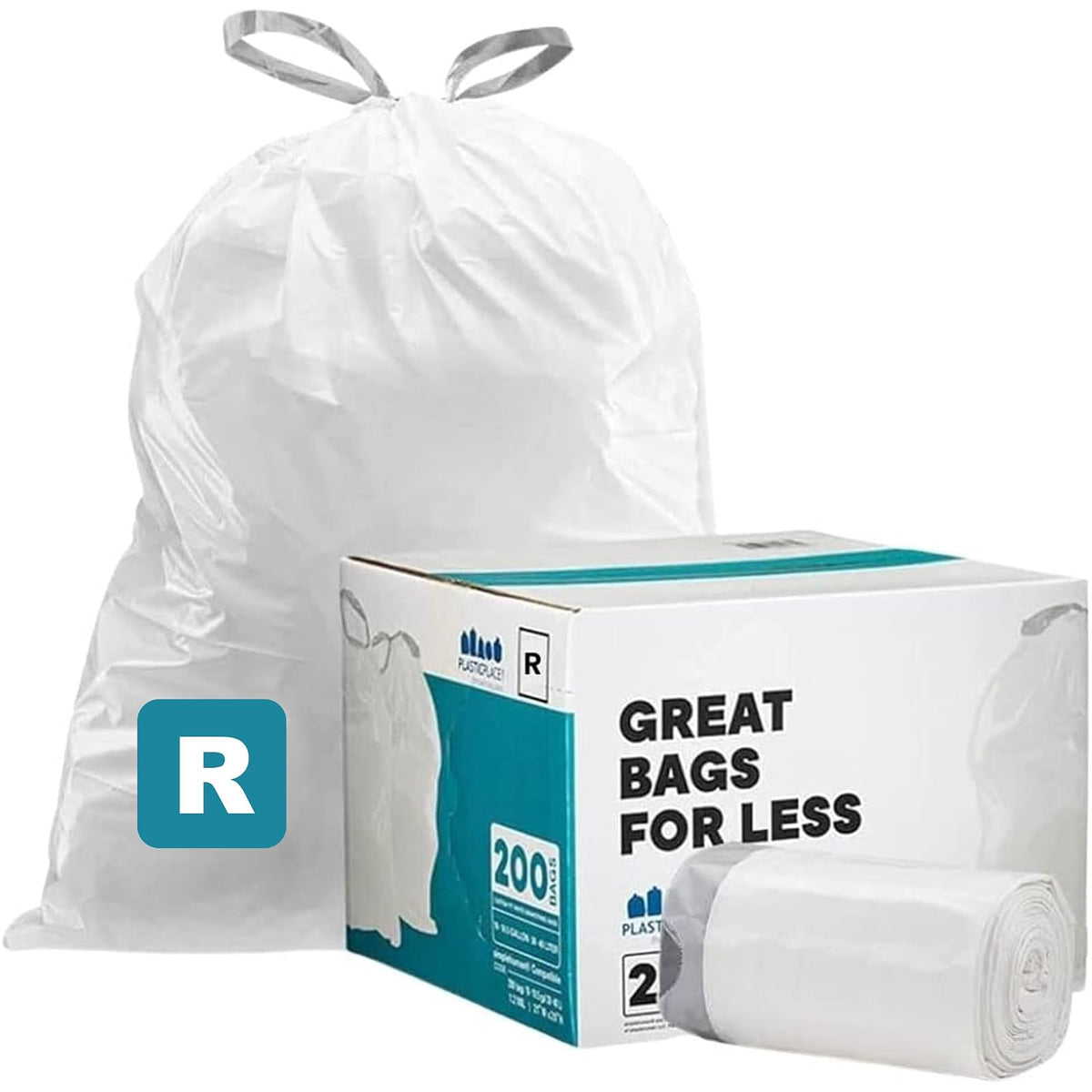 Plasticplace Bolsas de Basura Código M, 200 Piezas, 45 Litros - 200 Count (Pack of 1) - Código R