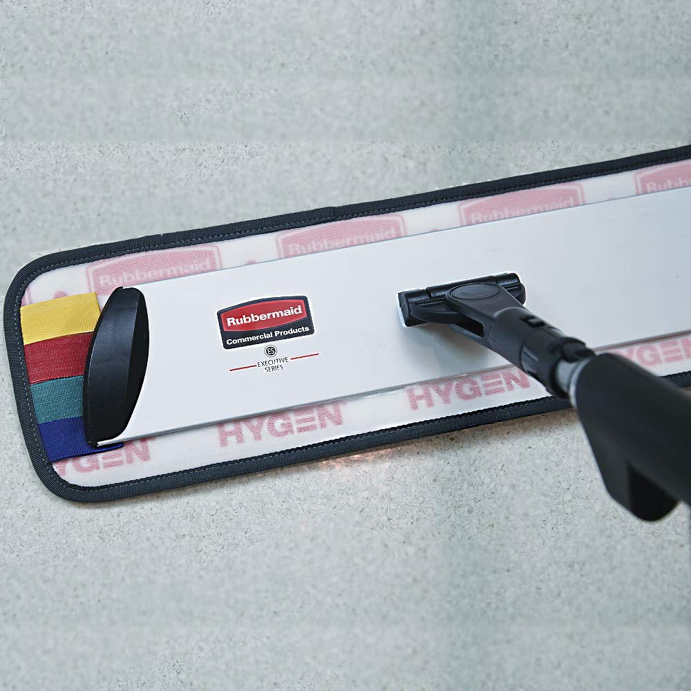 Rubbermaid Commercial Products Executive HYGEN Mop 1863893 | Plateado/Negro, Conexión Rápida, Almohadillas 18 pulgadas, Mango No Incluido