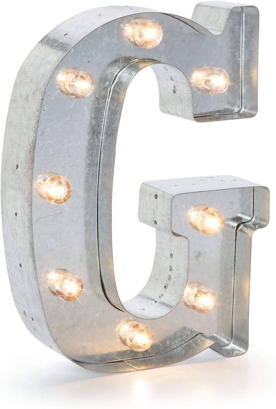 Darice Letra Luminosa Decorativa de Metal Plateado - Plateado - G