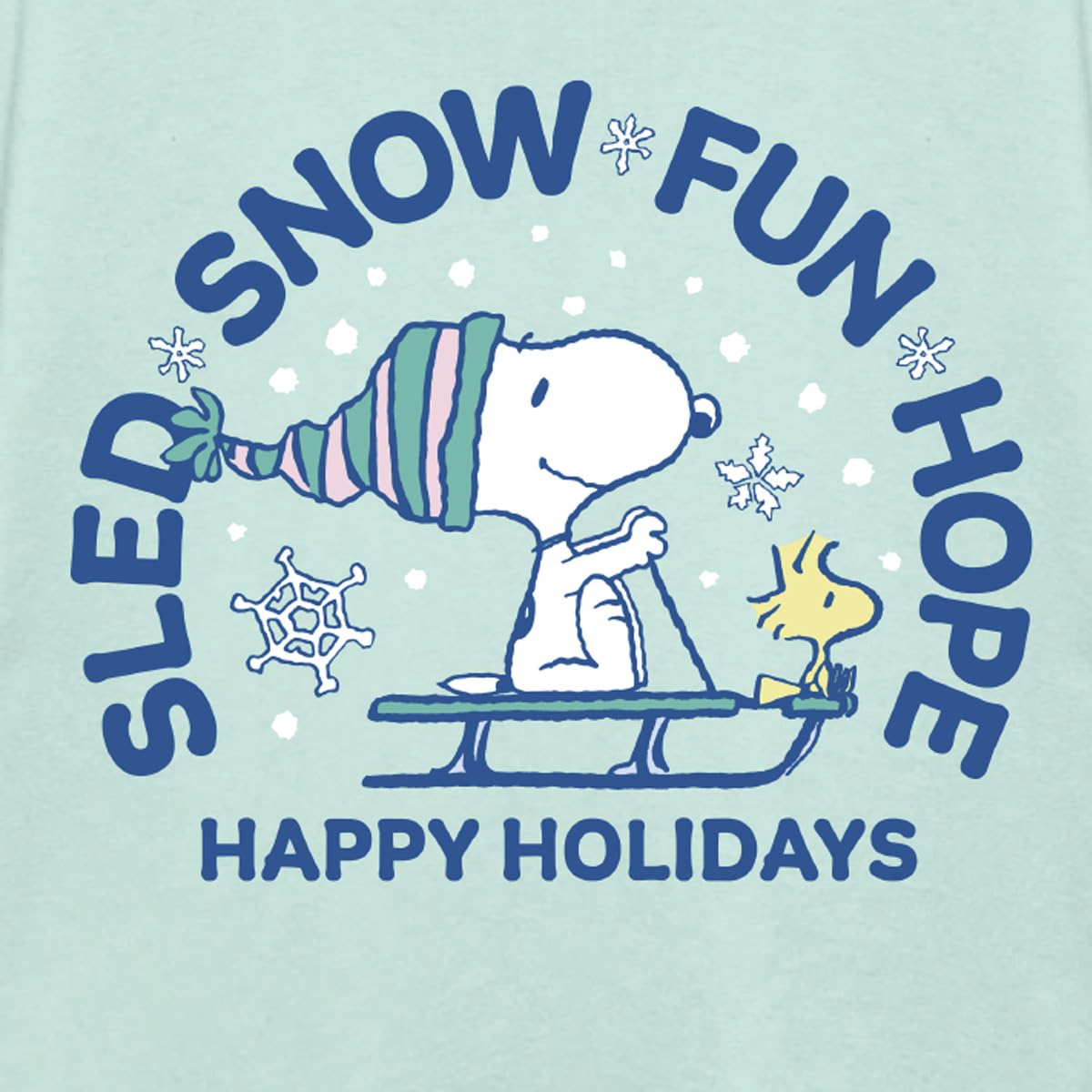 Peanuts Snoopy Happy Holidays Playera Navideña para Niñas Fit Regular