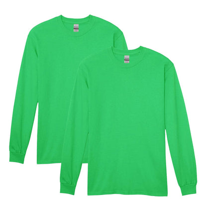 Gildan G5400 Playera de Manga Larga de Algodón Pesado - M - Verde Irlandés