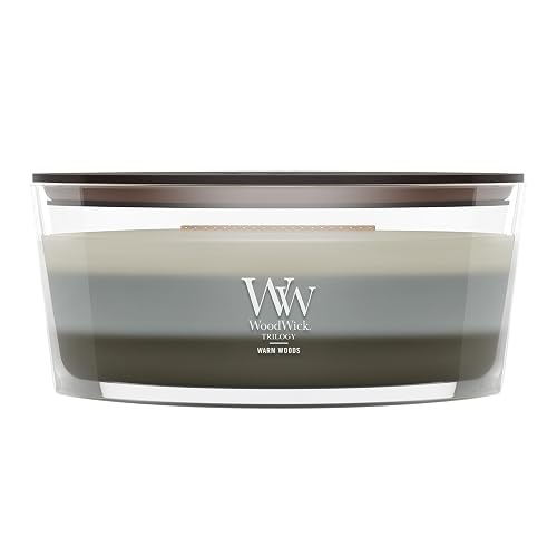 WoodWick Yankee Candle – Warm Woods Trilogy – Fireside, Redwood, sándalo