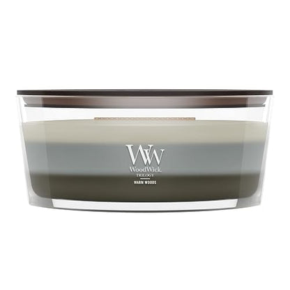 WoodWick Yankee Candle – Warm Woods Trilogy – Fireside, Redwood, sándalo