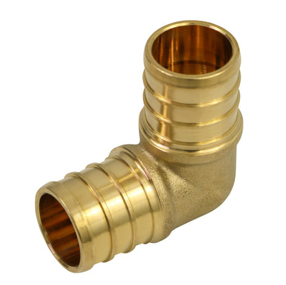Everflow PXLN0100-NL Lead Free 1-Inch Pex Barb Brass 90-Degree elbow