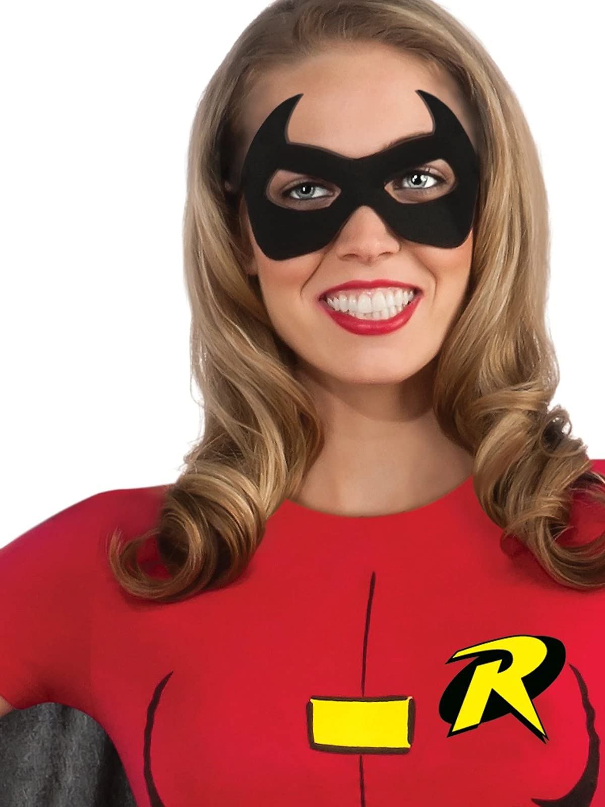 DC Comics Women's Robin T-Shirt With Cape And Eye Mask, Red