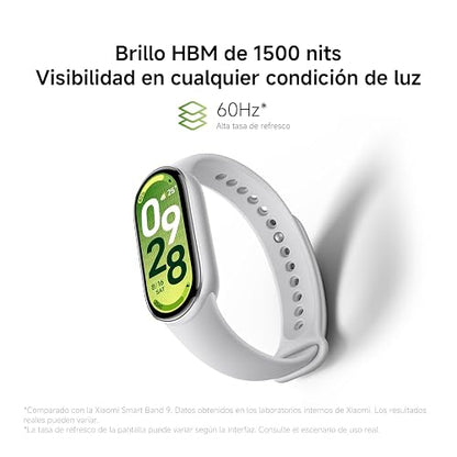 XIAOMI Band 10 Smartwatch, iOS & Android, 5ATM, Plata | Pantalla AMOLED de 1.72", Hasta 21 días de Batería, 150+ Modos Deportivos, Gestión de Sueño Optimizado y Heart Rate