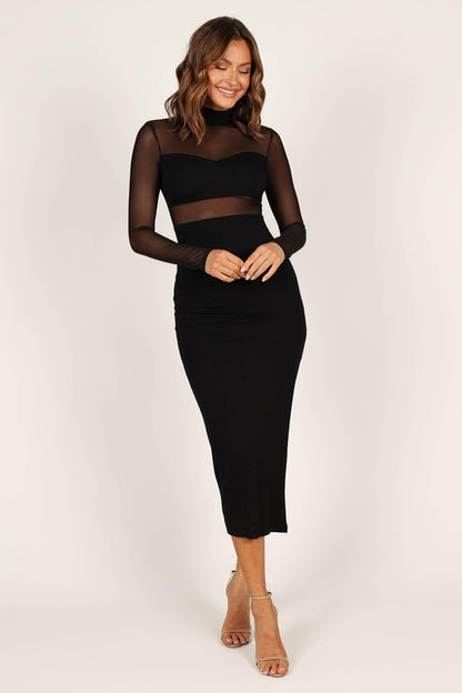 Petal & Pup Vestido Midi de Manga Larga Farrow Vestido para ocasión Especial Mujer