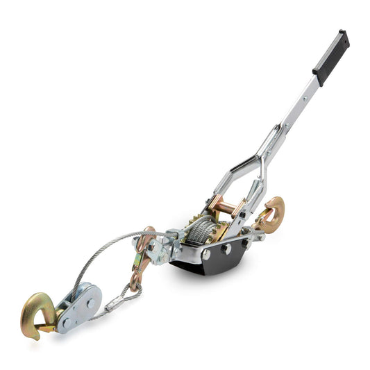 NEIKO 02256A Cabrestante viene a lo largo, capacidad de tracción de 5 toneladas (10 libras), 3 ganchos, cable de alimentación resistente viene con herramienta con engranajes duales, cable de cabrestante de mano, extractor de cabrestante de polipasto autom