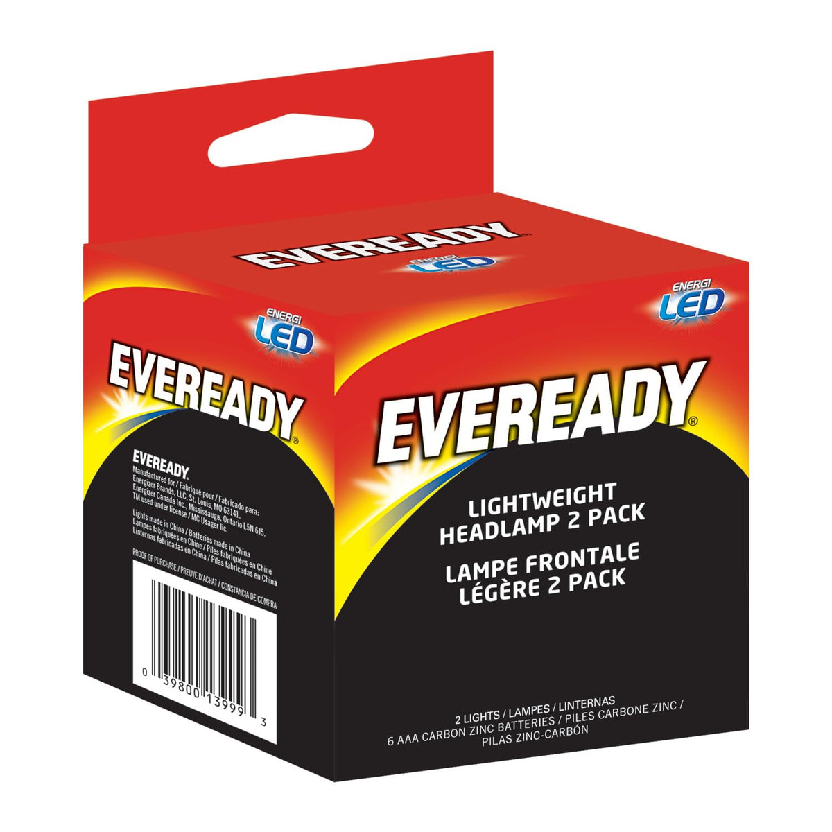 Eveready Faros LED (paquete de 2), luces principales y duraderas para correr, acampar, pescar, emergencia (baterías incluidas), azul marino (paquete de 2), ajustable
