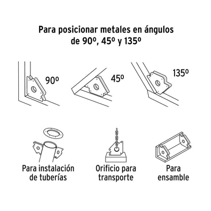 Truper Expert ESM-4X, Escuadra magnética 4" para soldar capacidad 50 kg