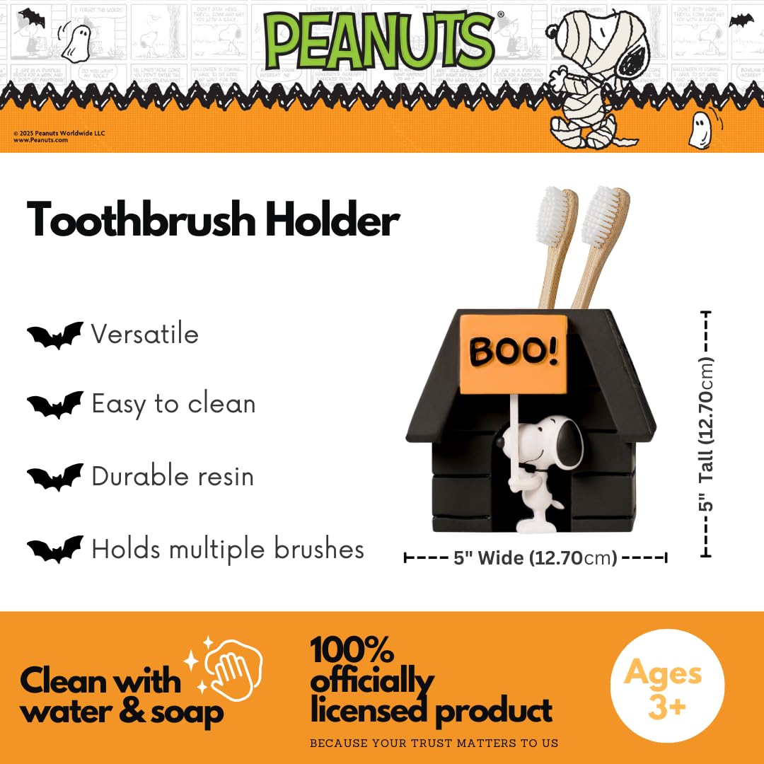 Peanuts Snoopy - Soporte para Cepillo para Polvo de Dientes de Halloween – Brochas de Maquillaje y bolígrafos (Producto Oficial de Cacahuetes) por Franco Collectibles