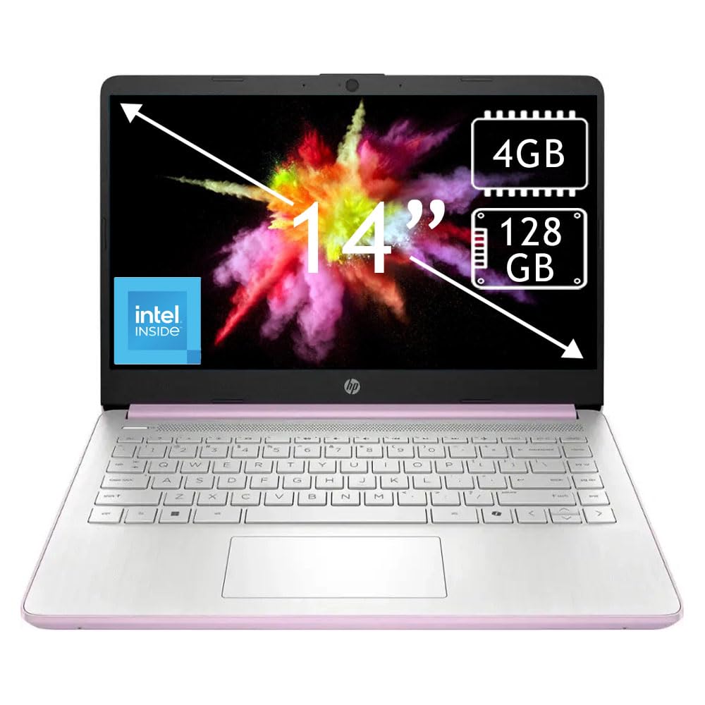 Laptop HP 14" Intel Celeron 4GB 128GB 14-dq6014dx Lavanda