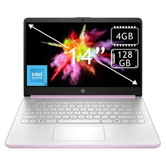 Laptop HP 14" Intel Celeron 4GB 128GB 14-dq6014dx Lavanda