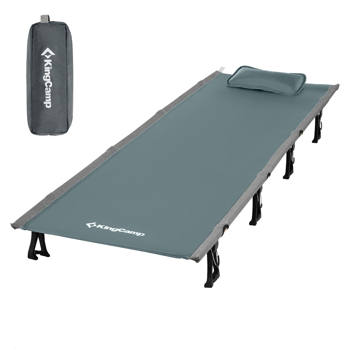 KingCamp - Cuna de Camping, Plegable, portátil, Resistente, Ultraligera, para Adultos, Tienda de campaña, Senderismo, mochilero, Viajes, Interior, Exterior, Interior, Interior, Interior, Campamento - Grisclaro