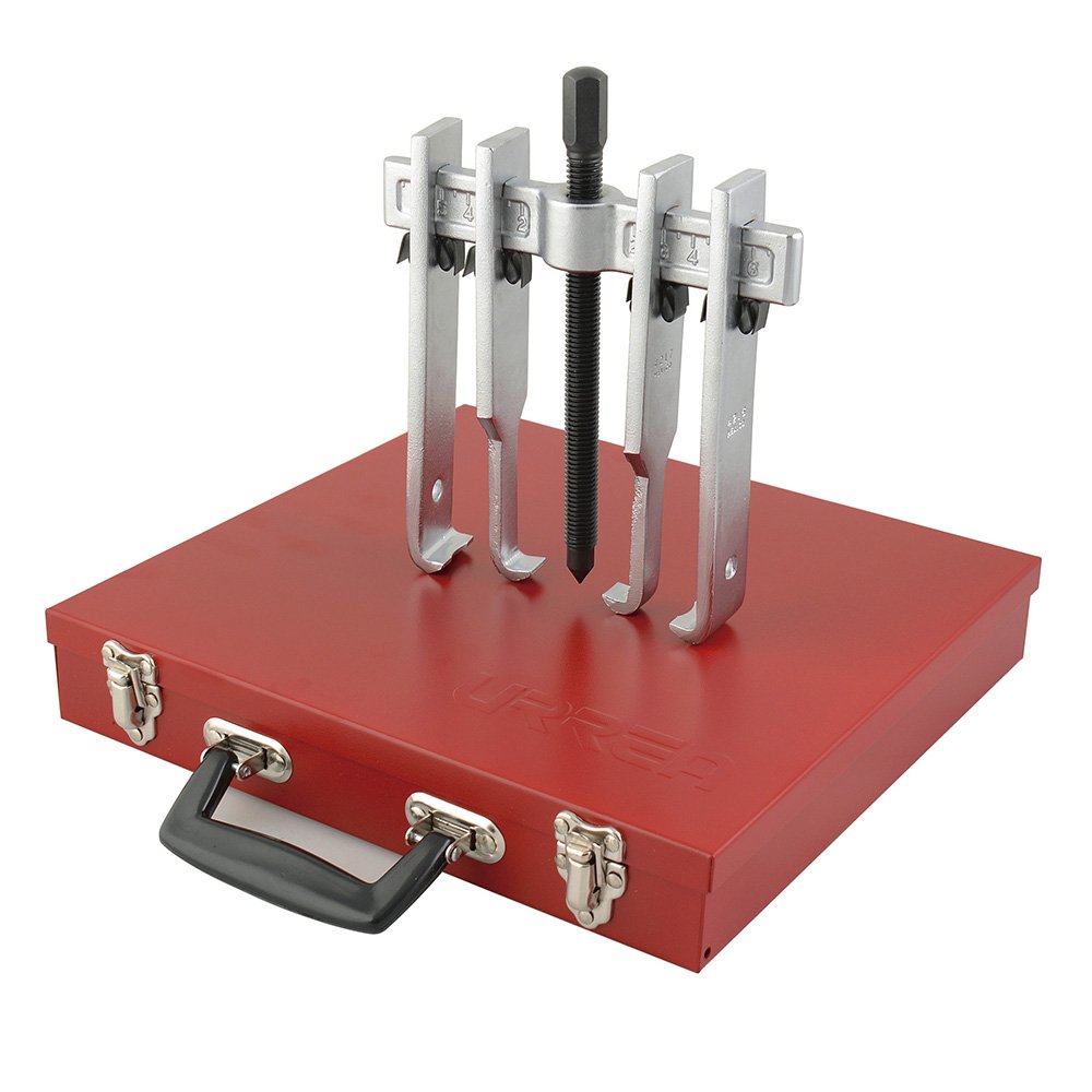 Urrea Herramientas 4215B Juego de Extractor Quijada Recta, 6 Ton, 10 Piezas Caja Metálica