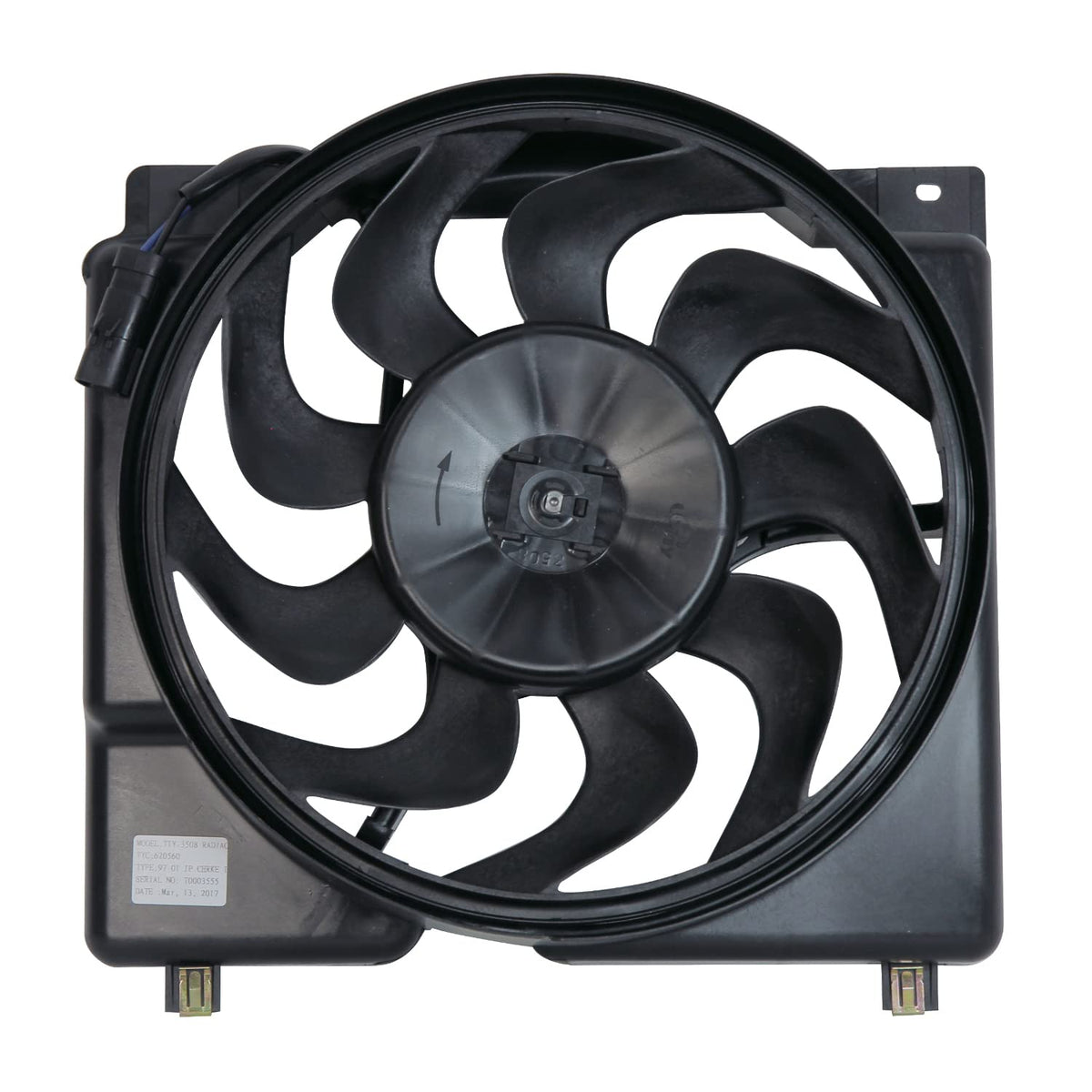TYC Conjunto de Ventilador de Refrigeración 620560 para Jeep Cherokee 1997-2001, Negro