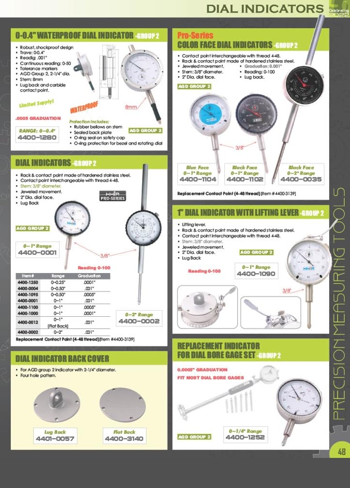 Pro Series by HHIP 4400-1101 - Indicador de esfera métrica, graduación de 0,01 mm, 0-10 mm