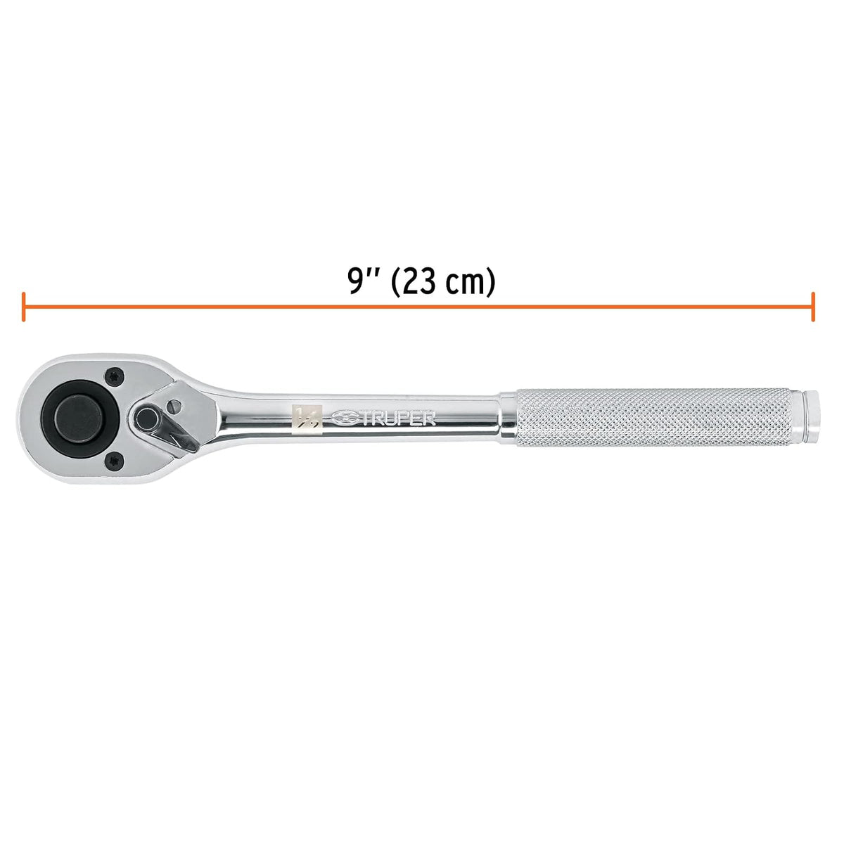 Truper M-1249, Matraca liberación rápida, cabeza de pera, cuadro 1/2"