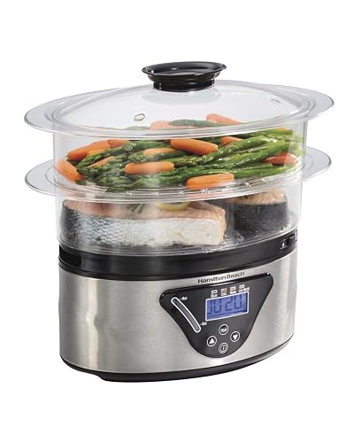 Hamilton Beach 37530Z/ Vaporera y Arrocera Digital/Bandejas Apilables/Capacidad de 5.2L