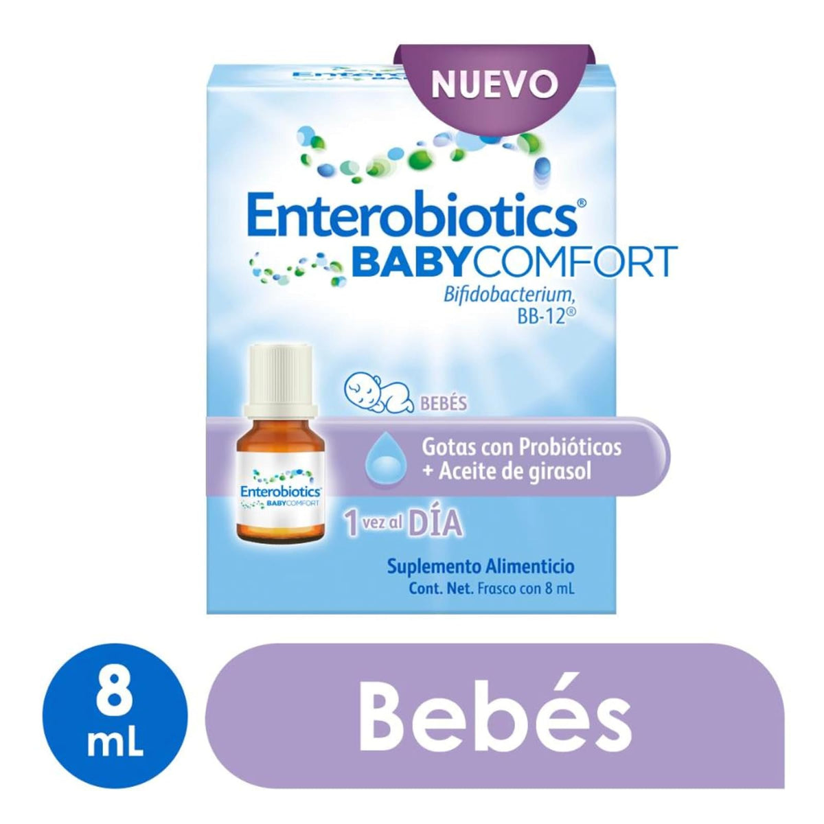 Enterobiotics Baby Comfort suplemento alimenticio para bebé, frasco de 8 ml