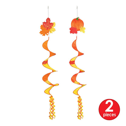 Beistle 2 Piezas de Tela de Nailon otoñal, otoñal, otoño, Acción de Gracias, decoración para Colgar al Aire Libre, 42 Pulgadas, Rojo/Naranja/Amarillo