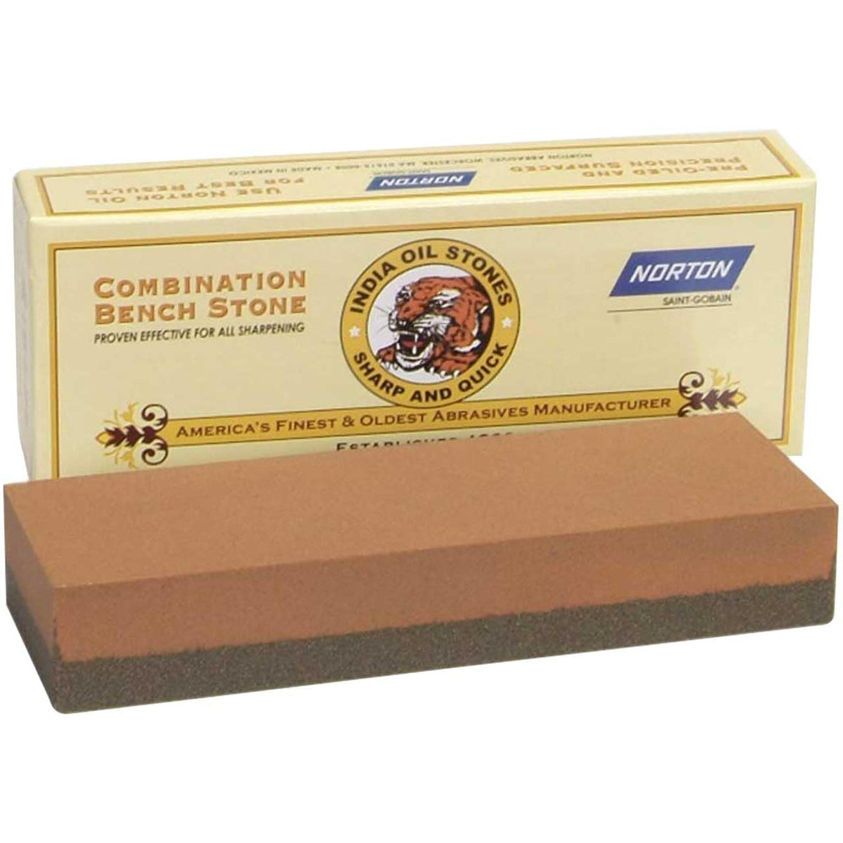 Piedra de banco abrasiva de grano combinado Norton, óxido de aluminio, 6 de largo x 2 de ancho x 1 de alto de Norton Abrasives - St. Gobain