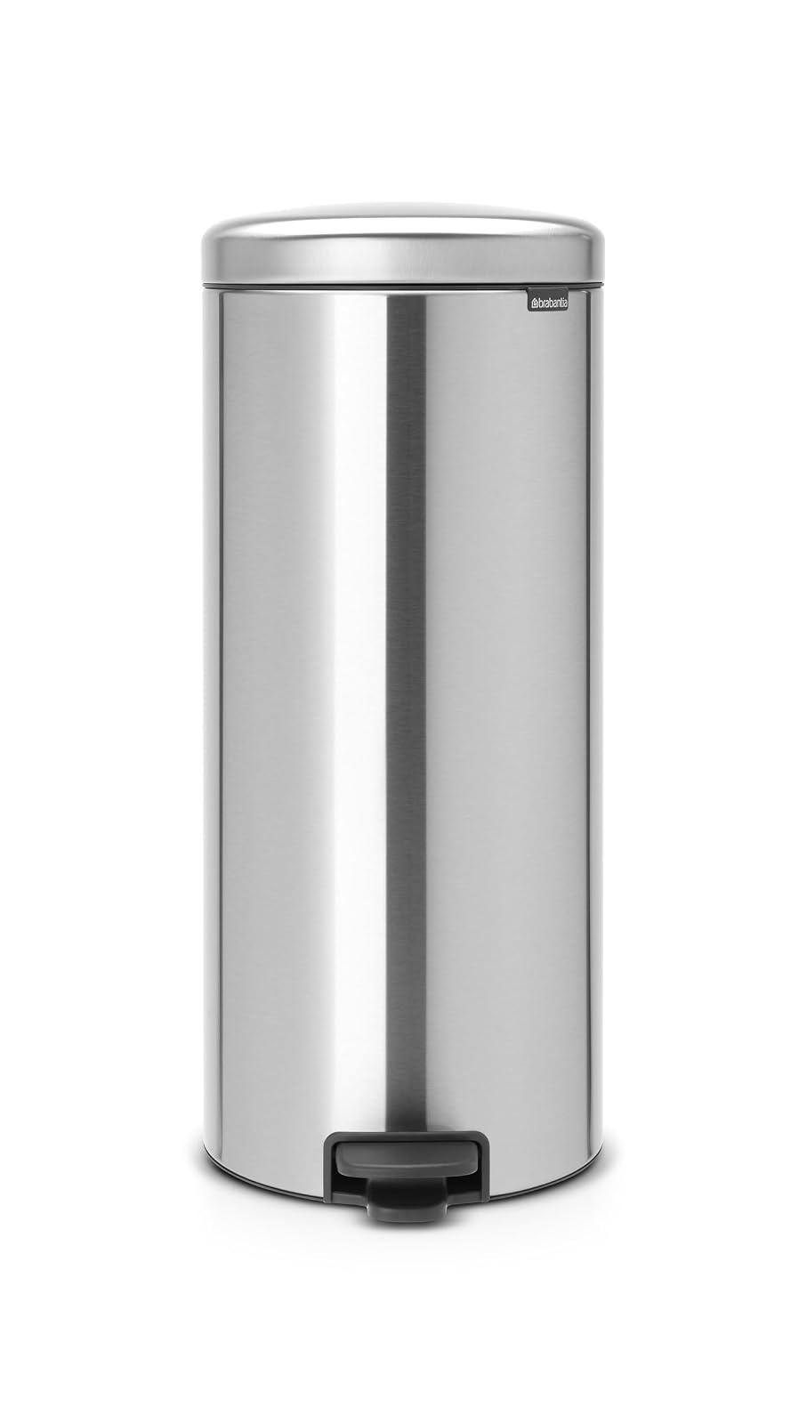 Brabantia Step Papelera con cubeta Interior de plástico, Color Blanco, 7 galones, Moderno, Matt Steel, 8 GAL., 1, 1 - Plata 20 pies - 8 Gal.