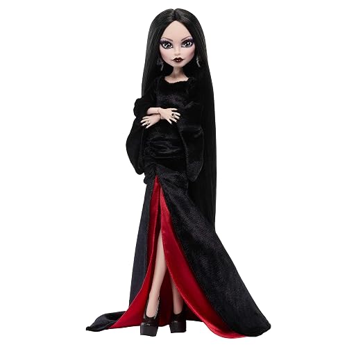 Monster High Skullector Muñeca de Colección Morticia 6+ Años | Inspirada en un ícono gótico; figura premium para exhibición