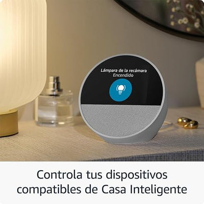 Echo Spot (modelo más reciente): ideal para mesitas de noche, oficinas y cocinas, incluye despertador inteligente con Alexa (azul), con el Acceso Anticipado de Alexa+