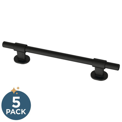 Franklin Brass Adjusta-Pull Francisco (paquete de 5) tiradores ajustables para cajón/manijas de gabinete de 1-3/8 pulgadas a 6-5/16 pulgadas agujero centro negro mate puerta de cocina, cajones