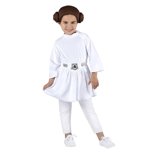 STAR WARS Princess Leia Toddler Costume - Fabric Dress and Belt with Fabric Headpiece 3T/4T