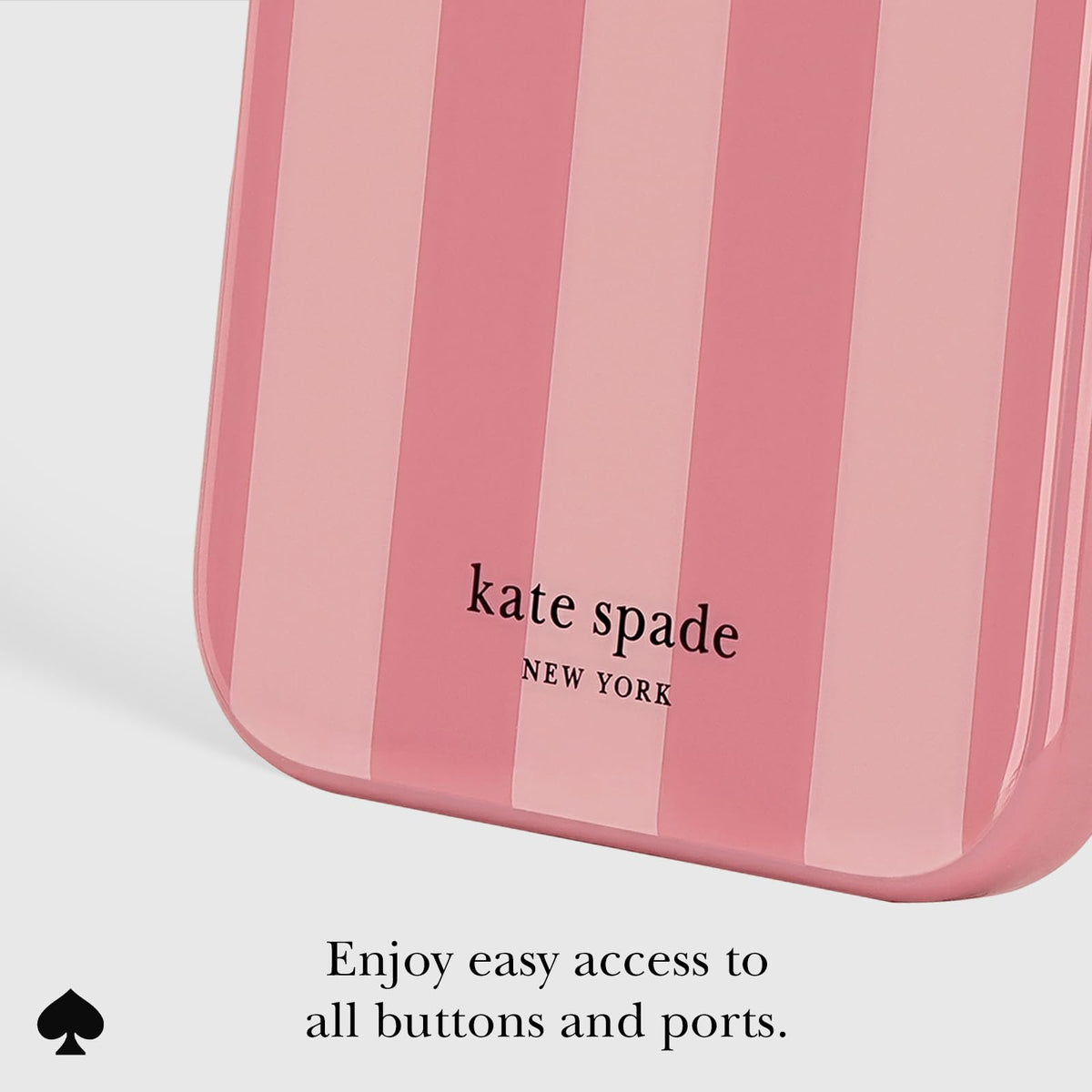 Kate Spade New York - Funda para iPhone 16 Pro MAX, diseño de Rayas de Coral Rosa
