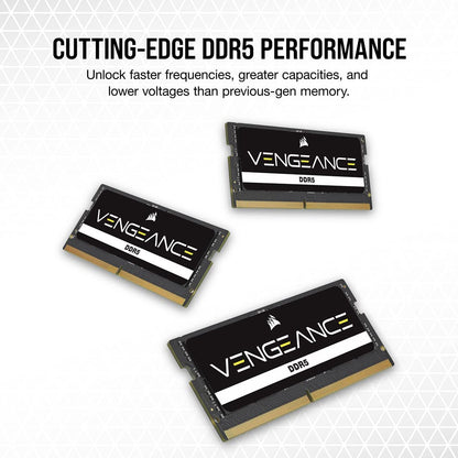 Corsair Vengeance SODIMM DDR5 RAM 16GB (1x16GB) 5600MHz CL48-48-48-90 1.10V Intel XMP 3.0 Memoria del Portátil – Negro (CMSX16GX5M1A5600C48)