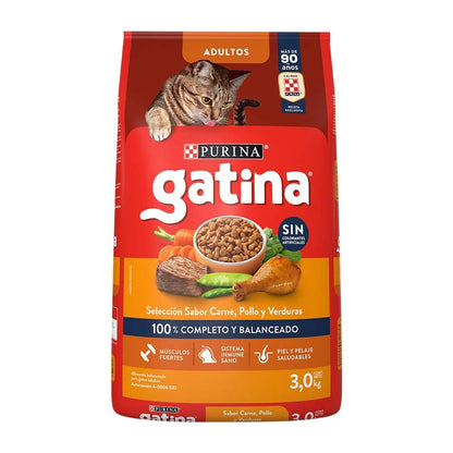 Felix Purina Gatina Adulto Todos los Tamaños Sabor Carne, Pollo y Verduras 3Kg