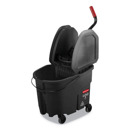 Sistema de fregado de alto rendimiento, combo de presión descendente WaveBreak de Rubbermaid Commercial, Negro, 33.11 l