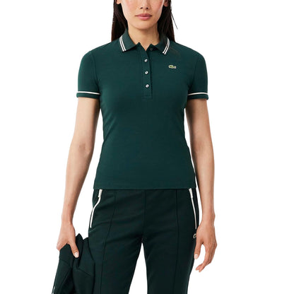 Lacoste Polo L.12.D Corte Entallado Mujer - XS - Verde Oscuro