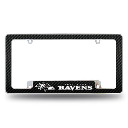 Rico Industries Marco de Placa Cromado con Licencia Oficial NFL - Baltimore Ravens - Negro -