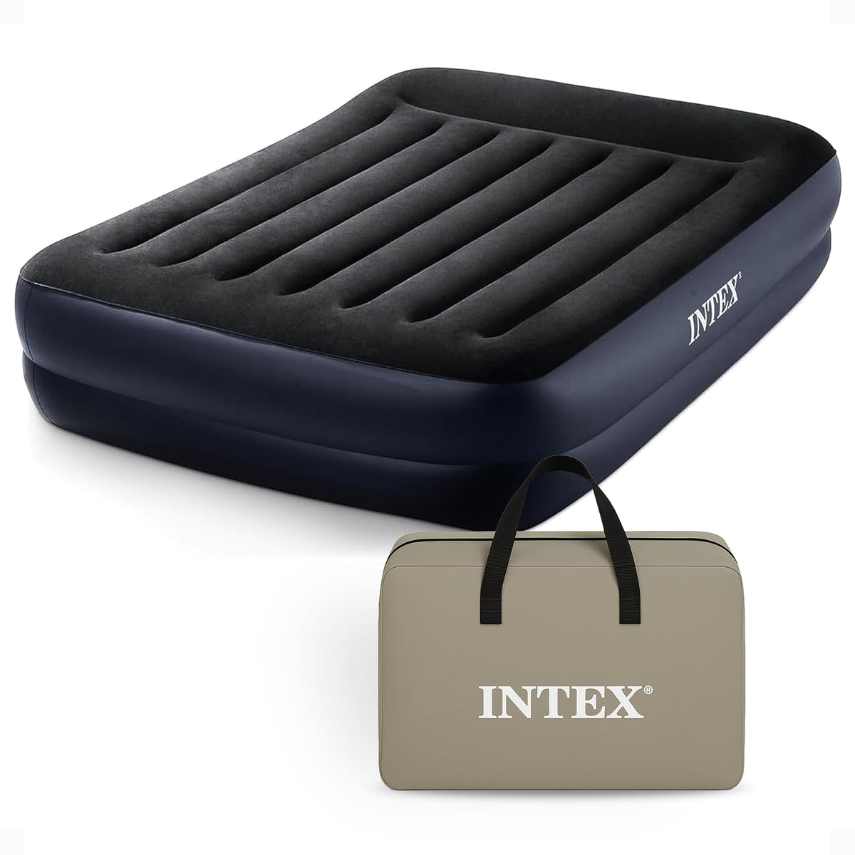 Intex Dura-Beam Cama de Aire Elevada con Bomba Interna - Colchón de aire con bomba interna - Estándar