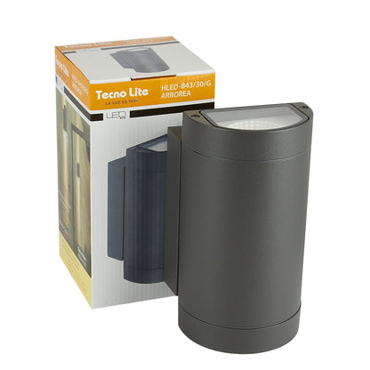 Tecnolite Lámpara de Exterior LED para Sobreponer HLED-843/30/G, 14.5 W, Luz Cálida Brillante, Gris