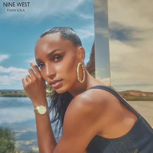 Nine West - Reloj de pulsera de malla para mujer