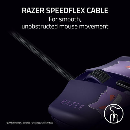 Razer Cobra Gengar Edition - Ratón para Juegos Ligero con Cable - Sensor 8500 dpi - 58g - Interruptor óptico 3th Gen - Iluminación cromada - Cable Speedflex - PC/Mac | Pokémon Gengar