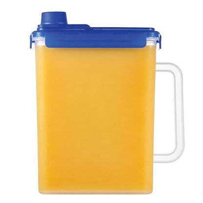 LocknLock - Jarra de agua para puerta de refrigerador, con asa, sin BPA, con tapa de rosca, perfecta para hacer tés y jugos, 3,78 litros, azul
