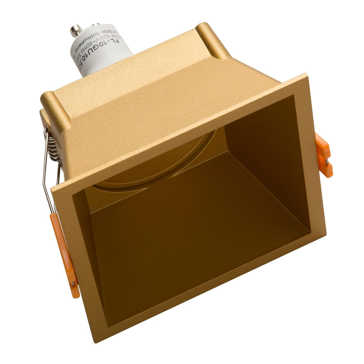 ILLUX Lámpara de empotrar en plafón, Uso en interior, Lampara moderna y Elegante, Incluye foco MR16 de luz cálida 4.5 W, Color Dorado, lampara para recamara, sala, cocina TH-3004.DKT30