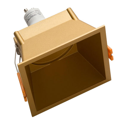 ILLUX Lámpara de empotrar en plafón, Uso en interior, Lampara moderna y Elegante, Incluye foco MR16 de luz cálida 4.5 W, Color Dorado, lampara para recamara, sala, cocina TH-3004.DKT30